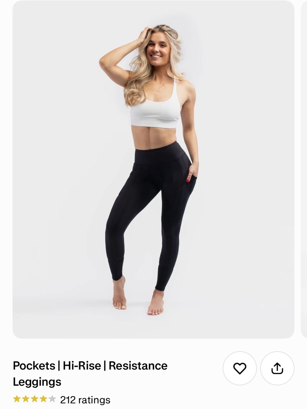 Sweetflexx Hi-Rise Resistance Leggings with Side Pockets - Black